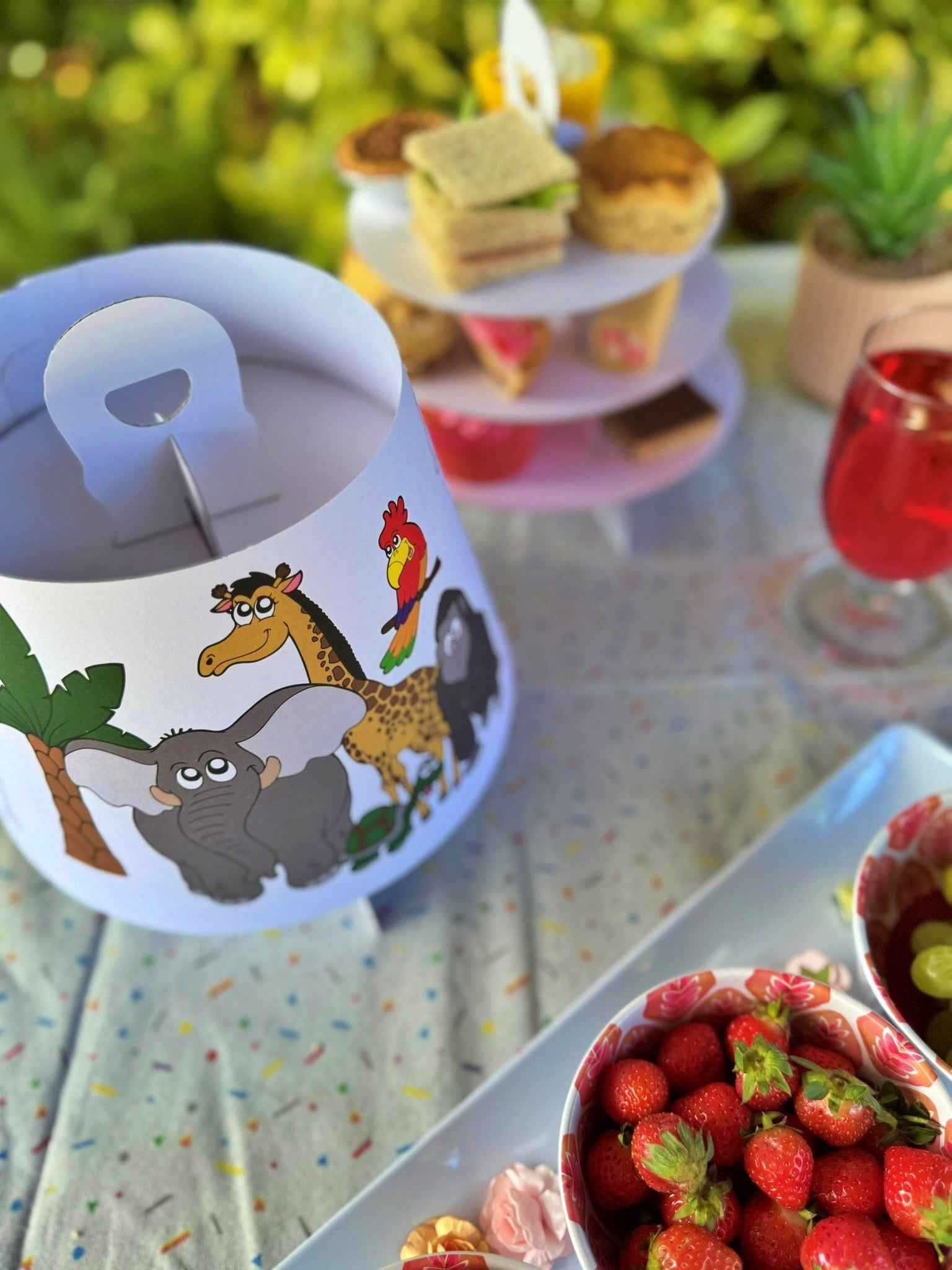 10 x Safari Animals Kids Afternoon Tea Stands- 3 Tier