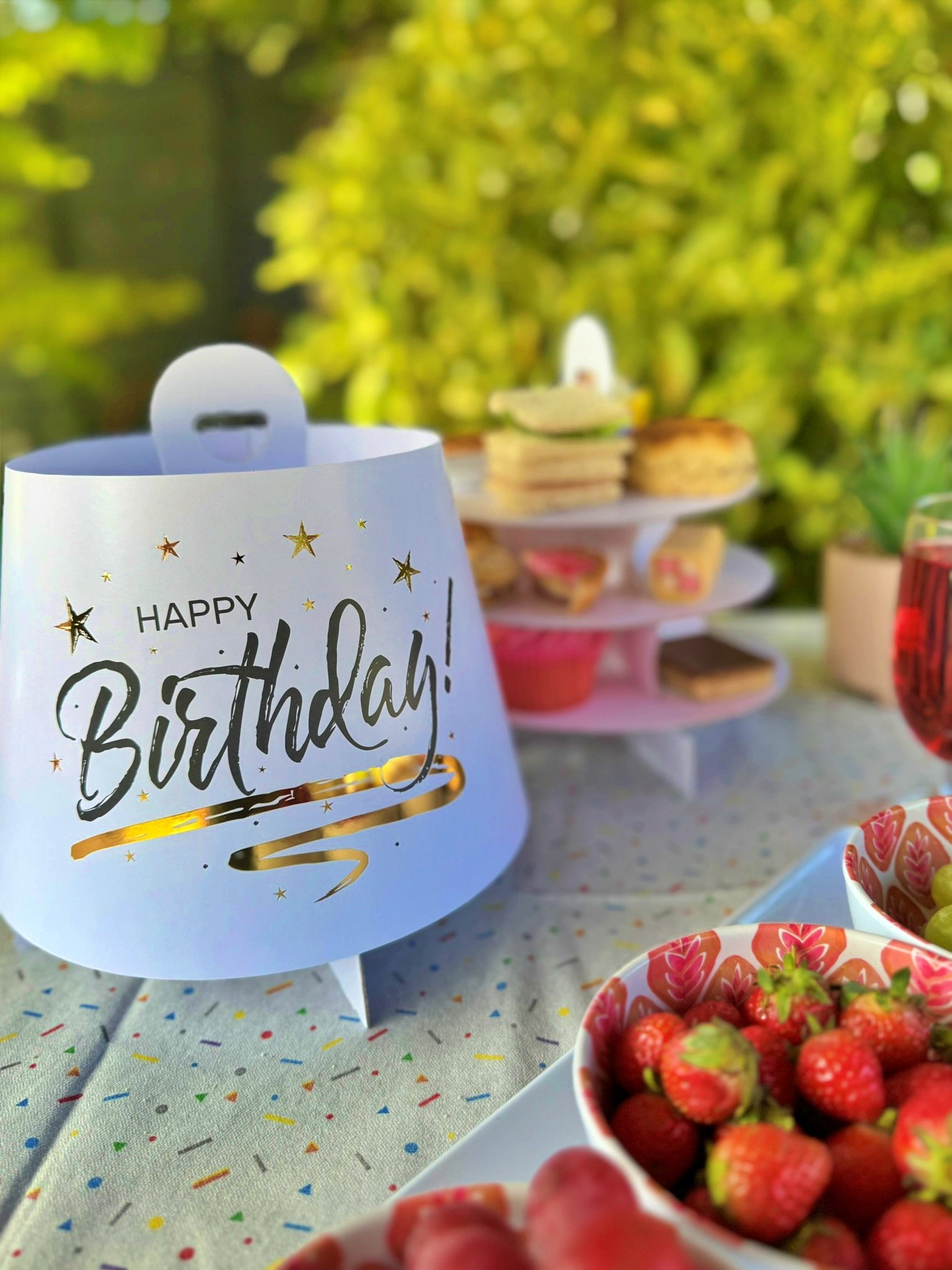 Happy Birthday Afternoon Tea Stand